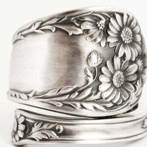 Sunflower Spoon Ring, Adjustable
